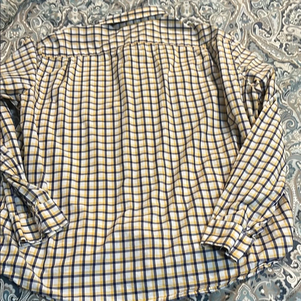 J. Crew Yellow and Blue Casual Button Down Shirt J Crew XL